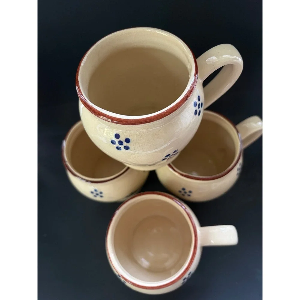 Gailstun Sutton Stoneware Tea Set Cream Blue Floral Teapot Mugs Sugar Creamer